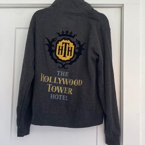 Disney Hollywood Tower Hotel Tower of Terror Gray and Yellow Zip Up Jacket